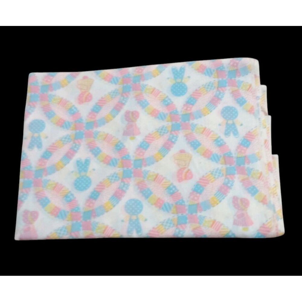Vintage Sewing Fabric Sunbonnet Sue Overall Sam Pastel Wedding Ring Quilt Design